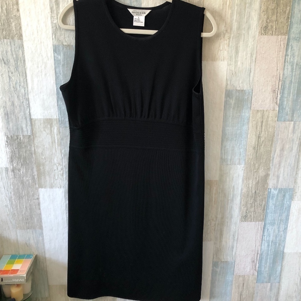 Exclusively MISOOK Black Sleeveless Sheath Dress Women's Petite L PL NEW